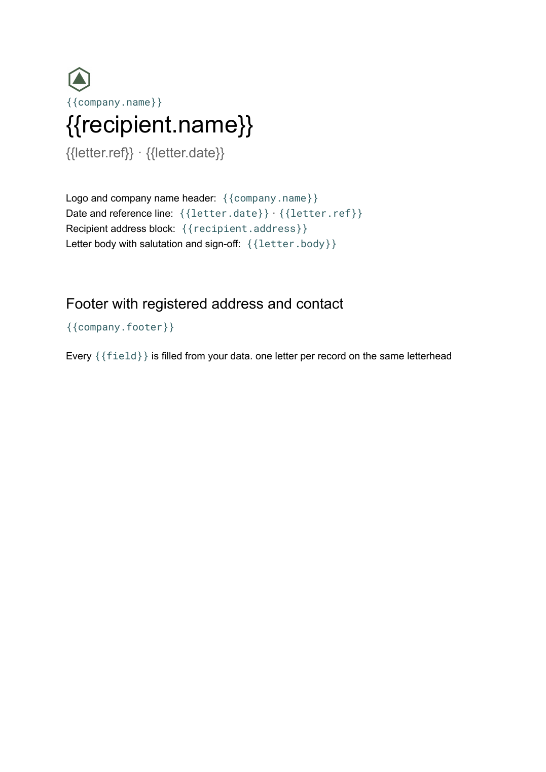 Letti Rhea Letterhead Template for Google Docs (Free, Automated)