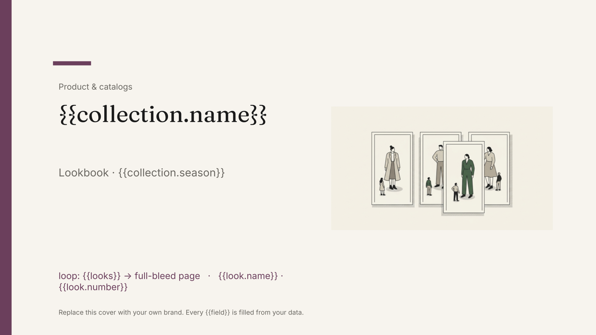 Lookbook template: the actual Google Slides template