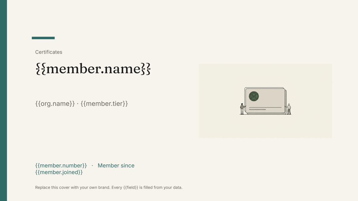 Membership card template: the actual Google Slides template
