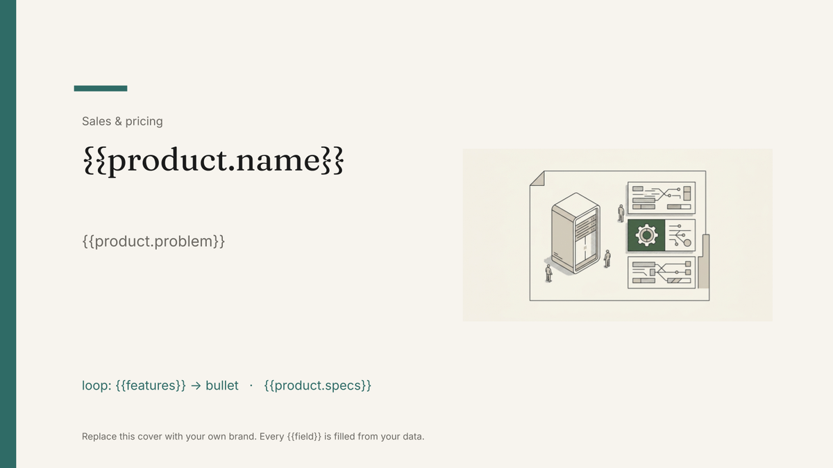 Product one-pager template: the actual Google Slides template